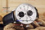 Perfect Replica IWC Portuguese Chronograph Watch Silver Case White Dial